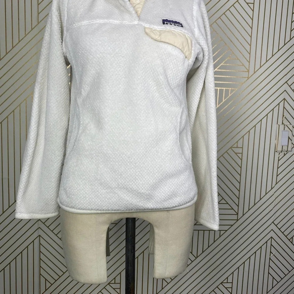 Patagonia Re-Tool Snap-T Fleece Pullover Hoodie Sweatshirt Cream Size US XS - Picture 6 of 12
